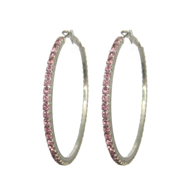 Boucles d'oreilles créoles rose