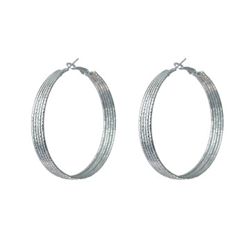 Boucles d'oreilles MIRA couleur argent - grand modèle