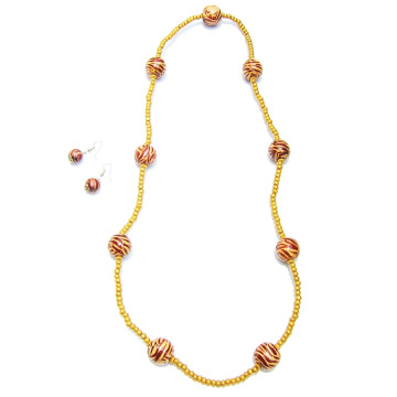 Collier et boucles d'oreilles africaine TIGRE