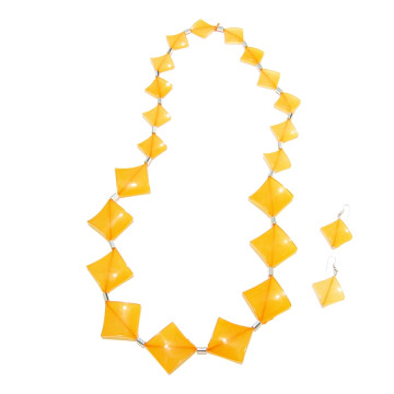Collier et boucles d'oreilles FANNY orange