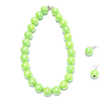 Collier et boucles d'oreilles PALOMA verte