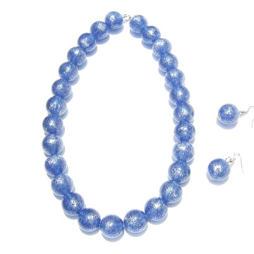 Collier et boucles d'oreilles PALOMA bleue