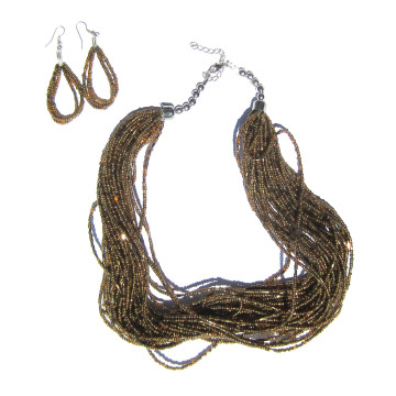 Collier et boucles d'oreilles ÉBÈNE