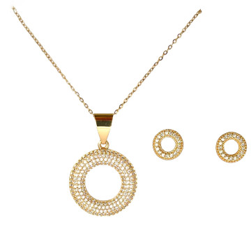 Collier et boucles d'oreilles plaqué or COSMOS