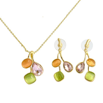 Collier et boucles d'oreilles plaqué or OLIVIA