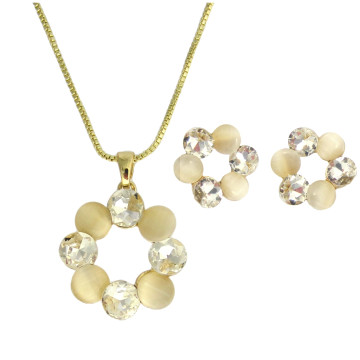 Collier et boucles d'oreilles plaqué or FLORIA